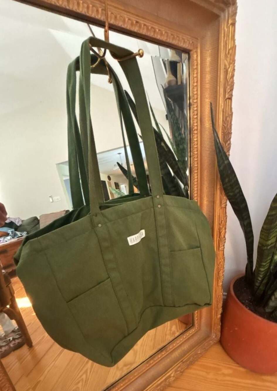 Harp + Ra Large Canvas Utility Tote Bag